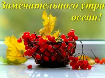 С добрым осенним утром. Открытка с пожеланием