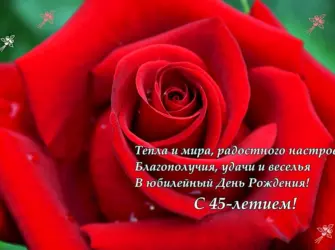 С юбилеем 45 женщине. Прикольная открытка