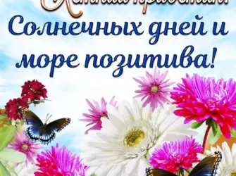С летом поздравления. Открытка с пожеланием