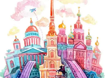 Санкт-Петербург рисунок открытка