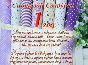 Ситцевая свадьба поздравления. Свадебная открытка