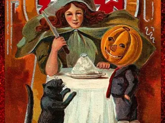 Ведьмы Vintage Postcard открытка