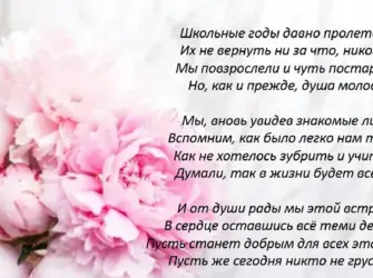 Встреча выпускников стихи. Открытка с поздравлением