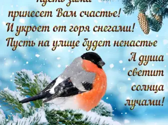 Зимние поздравления с добрым утром. Открытка с пожеланием