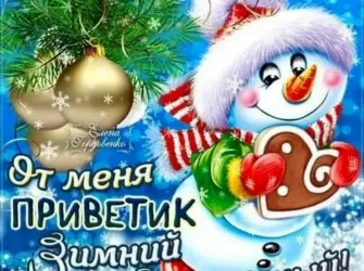 Зимний привет открытка